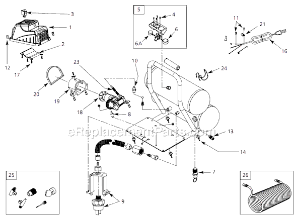 Page A Diagram and Parts List for FP209600 2007 Campbell Hausfeld Compressor